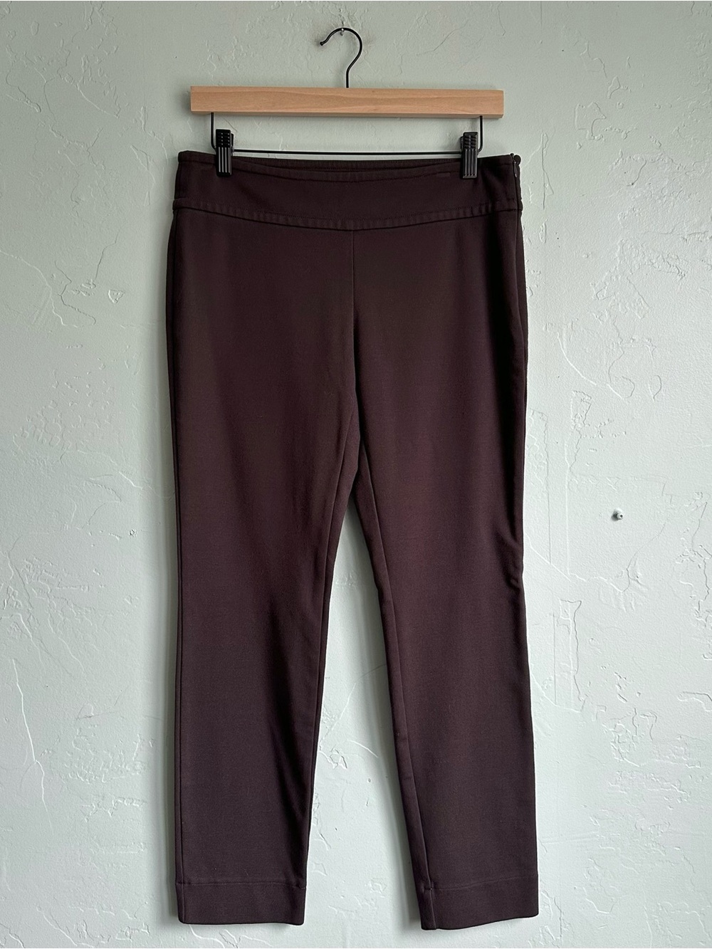 Eileen Fisher Cropped Ponte Pants in Dark Brown
